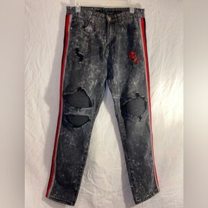 Rue 21 premium rose denim/stripe jeans for men